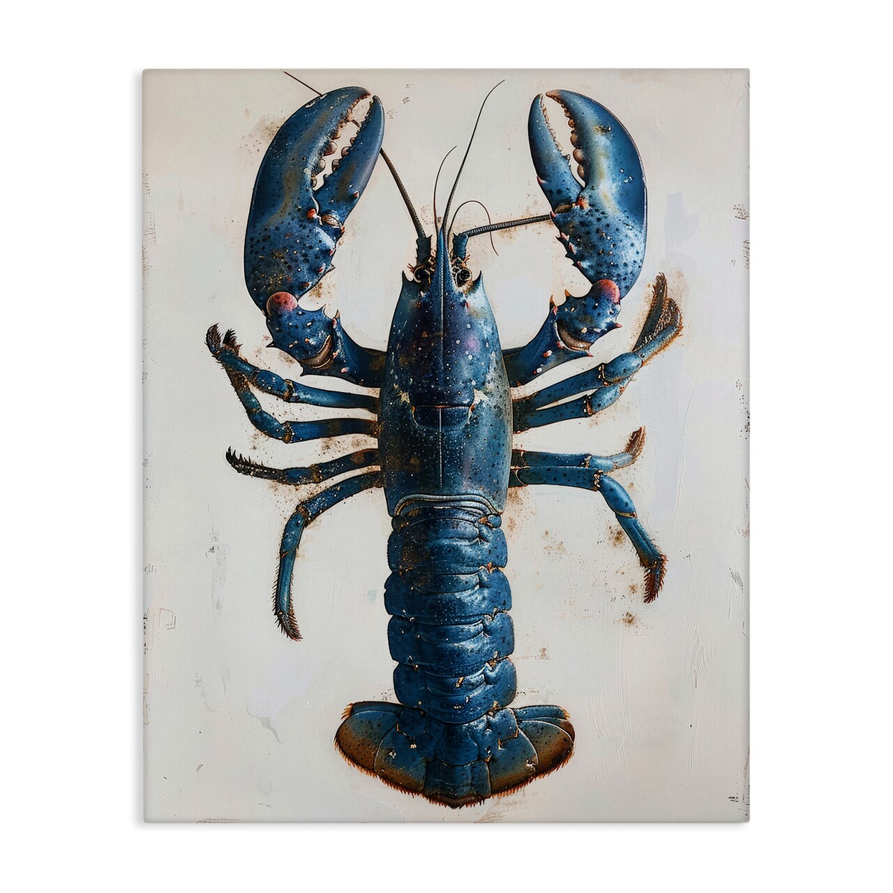 Stupell Industries Cyan Crustacean Lobster Canvas Wall Art Design by Petal Prints Design